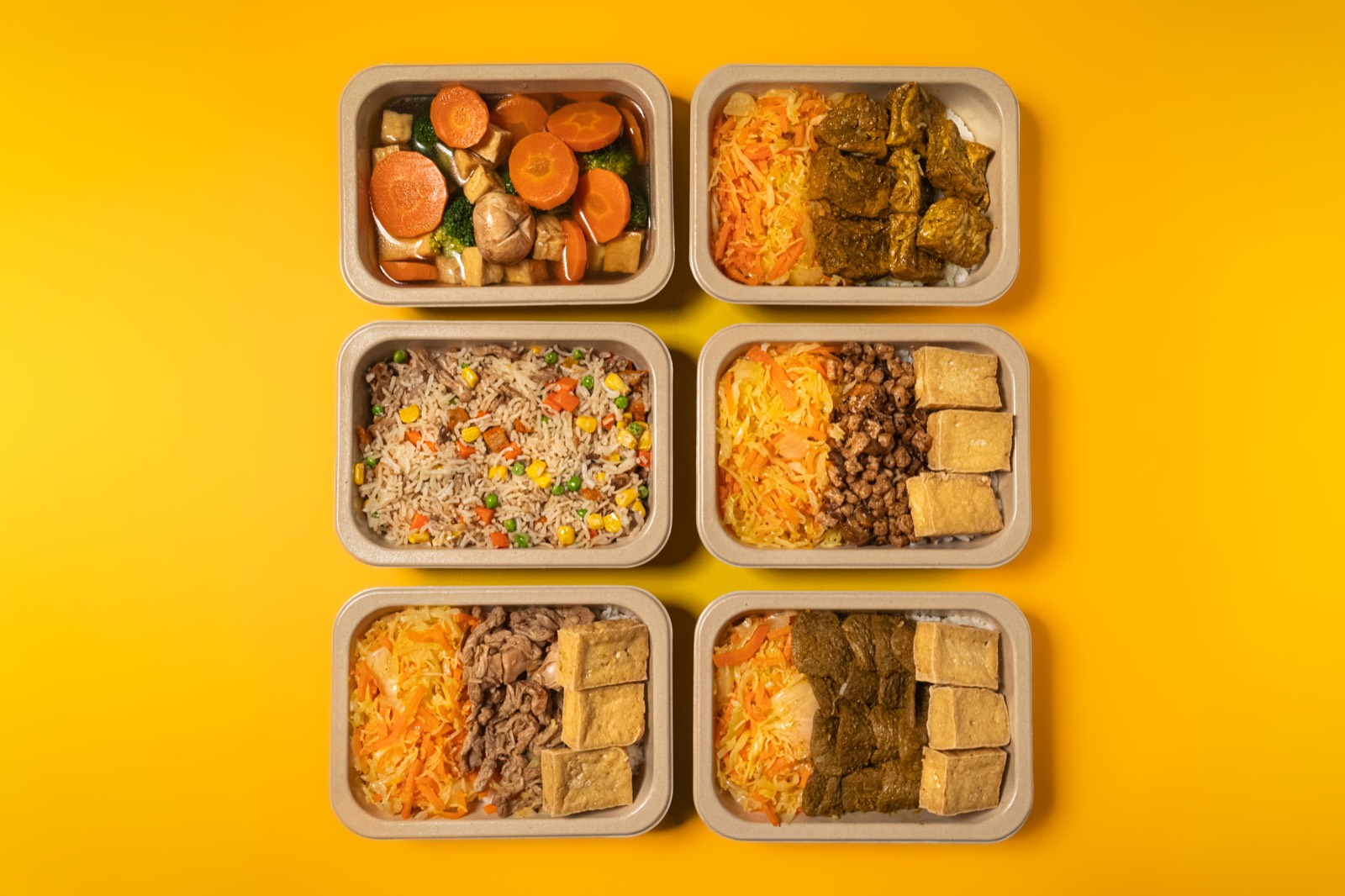 VieVegan meal prep trays packed and ready for the week